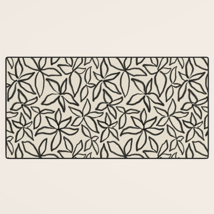 Abstract Brushed Line Art Florals Desk Mat Gallery Image 3