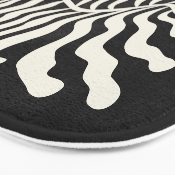 Onyx Ferns: Black & White Matisse Edition Bath Mat Gallery Image 3