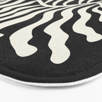 Onyx Ferns: Black & White Matisse Edition Bath Mat Gallery Image 3