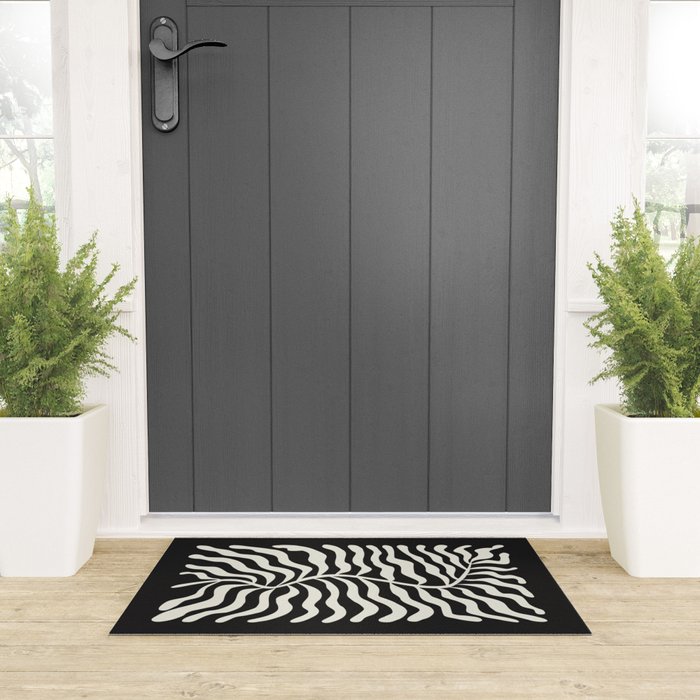 Onyx Ferns: Black & White Matisse Edition Welcome Mat Gallery Image 3