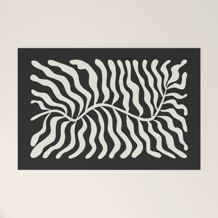 Onyx Ferns: Black & White Matisse Edition Welcome Mat Gallery Image 1