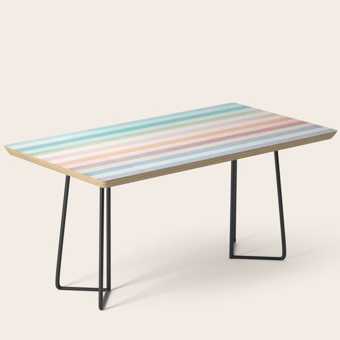 Colorful Soft Stripes Pattern Coffee Table Gallery Image 1