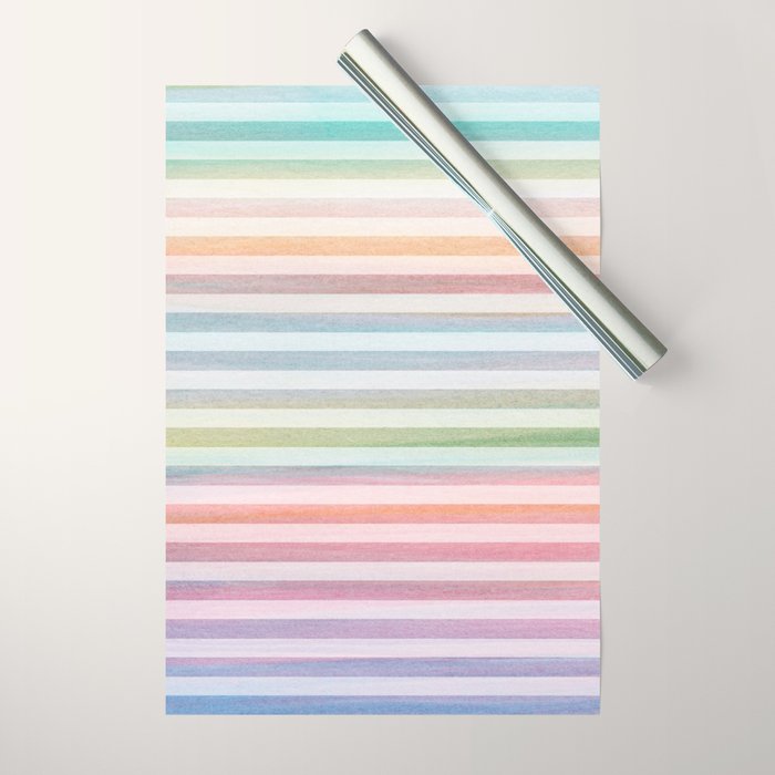 Colorful Soft Stripes Pattern Wrapping Paper Gallery Image 1