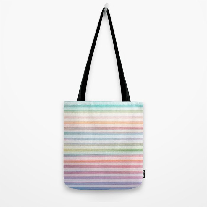 Colorful Soft Stripes Pattern Tote Bag Gallery Image 2