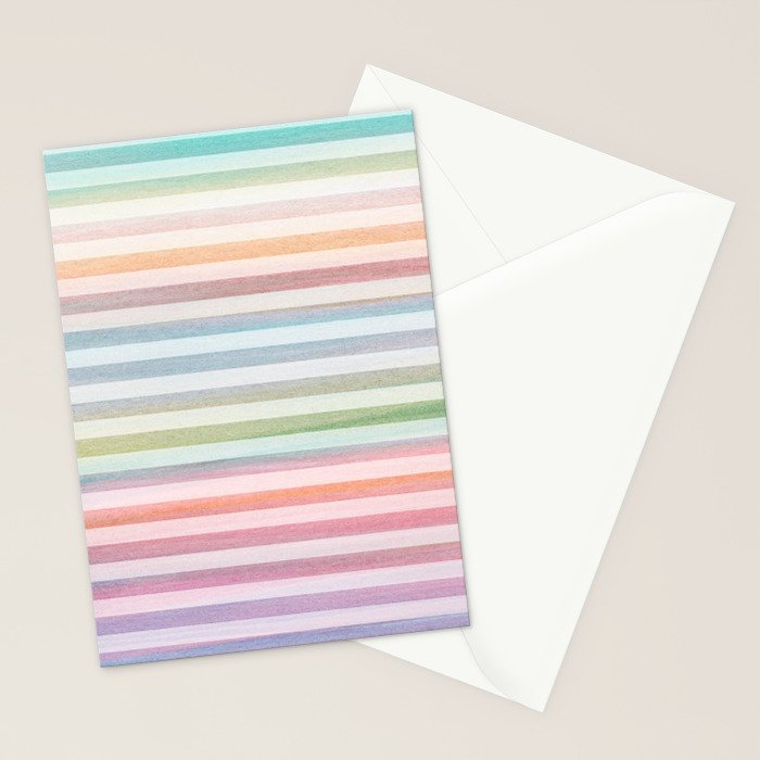 Colorful Soft Stripes Pattern Stationery Card Gallery Image 2