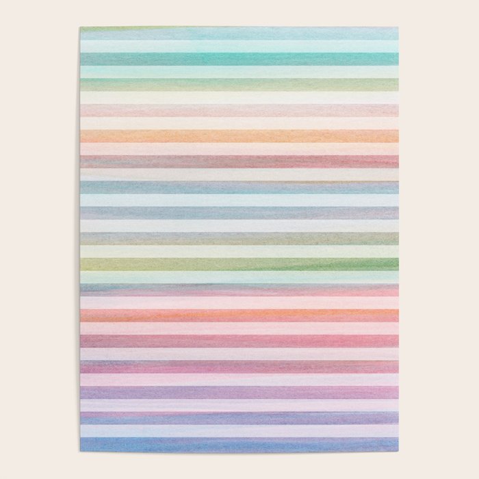 Colorful Soft Stripes Pattern Poster Gallery Image 4
