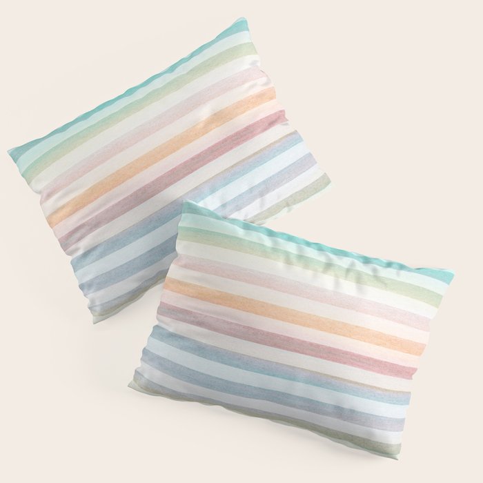 Colorful Soft Stripes Pattern Pillow Sham Gallery Image 1