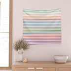 Colorful Soft Stripes Pattern Wall Tapestry Gallery Image 2