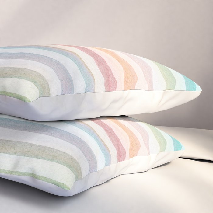 Colorful Soft Stripes Pattern Pillow Sham Gallery Image 3