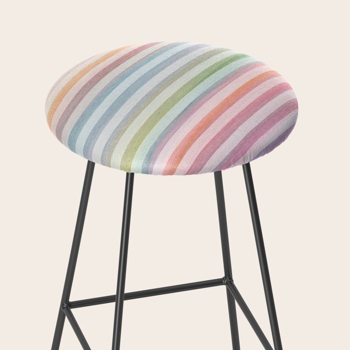 Colorful Soft Stripes Pattern Stool Gallery Image 2