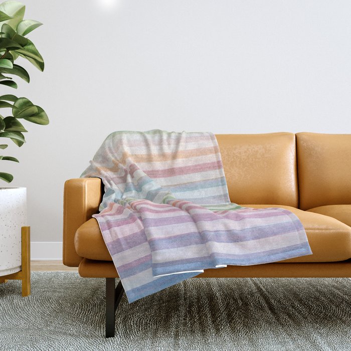 Colorful Soft Stripes Pattern Throw Blanket Gallery Image 1