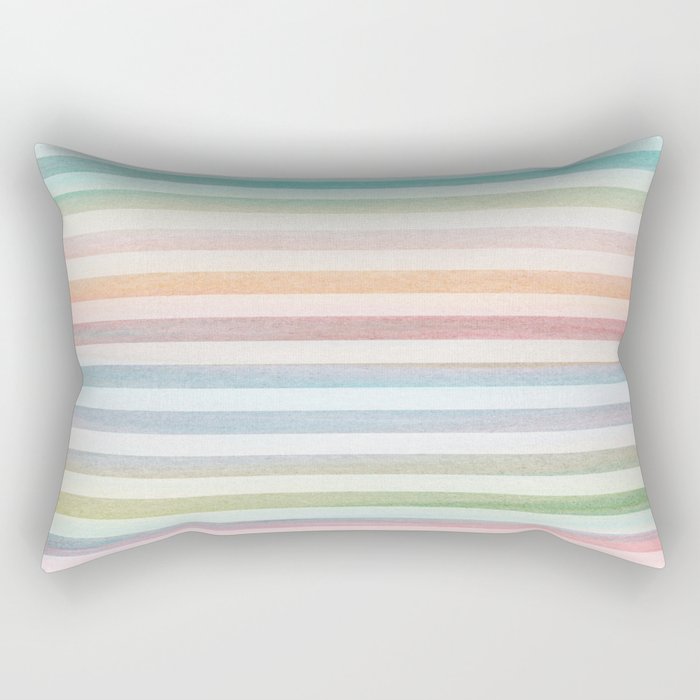 Colorful Soft Stripes Pattern Rectangular Pillow Gallery Image 2