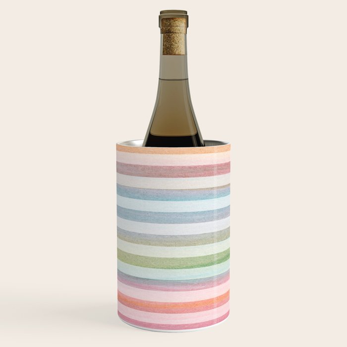 Colorful Soft Stripes Pattern Wine Chiller Gallery Image 1