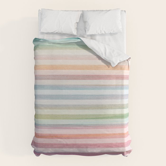 Colorful Soft Stripes Pattern Duvet Cover Gallery Image 6