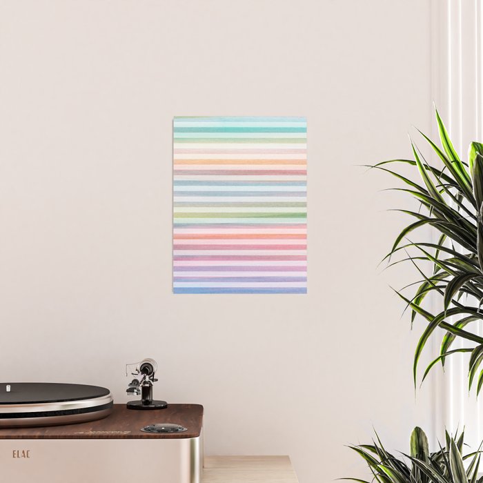 Colorful Soft Stripes Pattern Poster Gallery Image 2