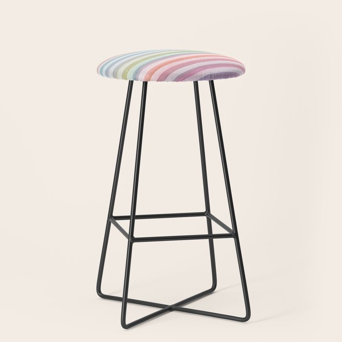 Colorful Soft Stripes Pattern Stool Gallery Image 1