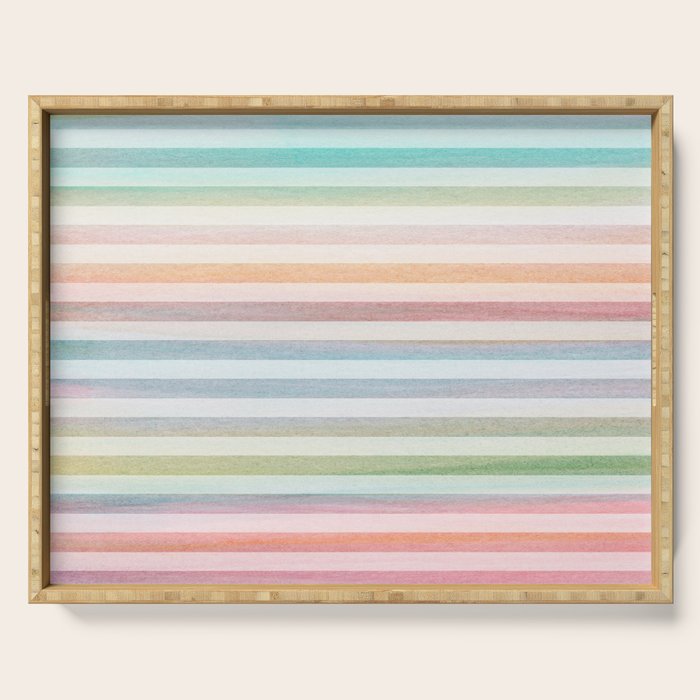 Colorful Soft Stripes Pattern Serving Tray Gallery Image 1