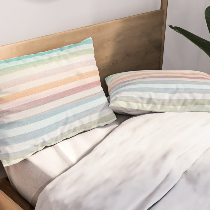 Colorful Soft Stripes Pattern Pillow Sham Gallery Image 2