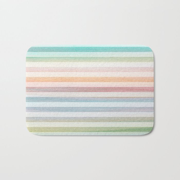 Colorful Soft Stripes Pattern Bath Mat Gallery Image 1