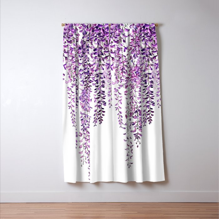 purple wisteria in bloom Window Curtain Gallery Image 3