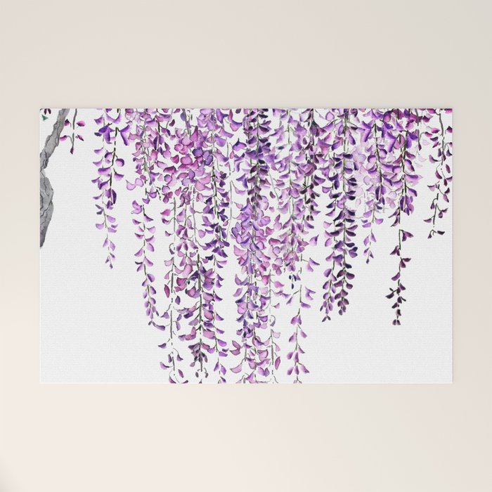 purple wisteria in bloom Welcome Mat Gallery Image 1