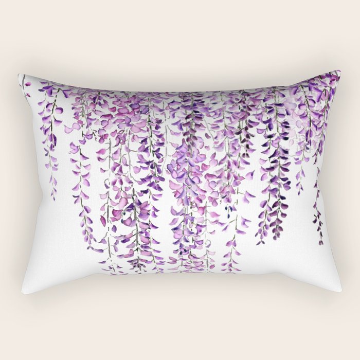 purple wisteria in bloom Rectangular Pillow Gallery Image 2
