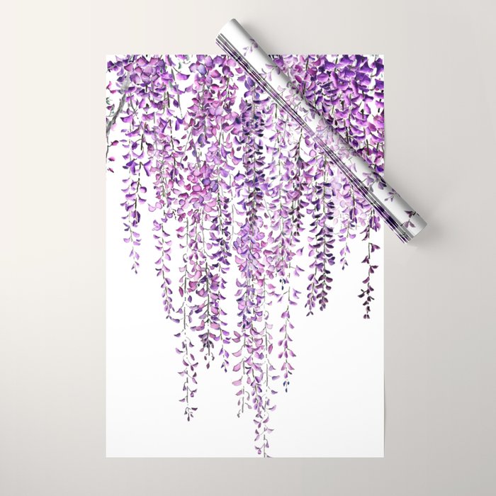 purple wisteria in bloom Wrapping Paper Gallery Image 1