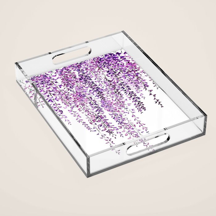 purple wisteria in bloom Acrylic Tray Gallery Image 1