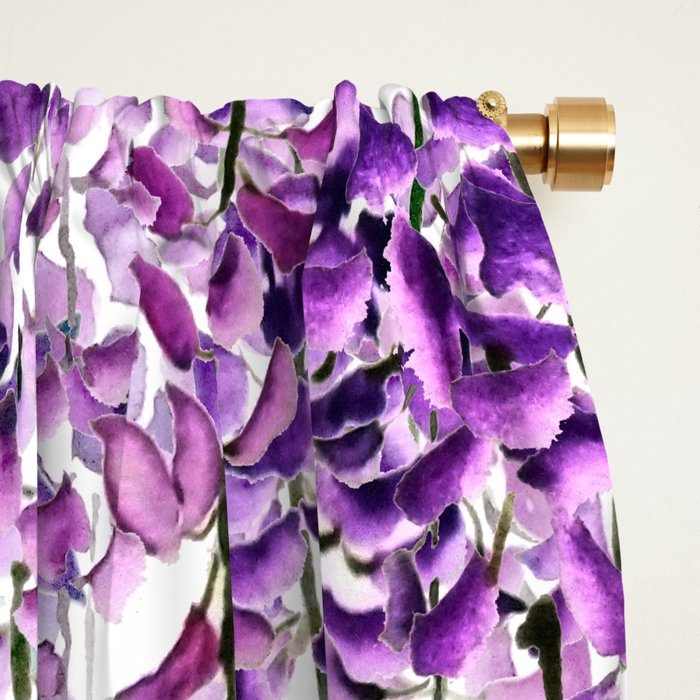 purple wisteria in bloom Window Curtain Gallery Image 2