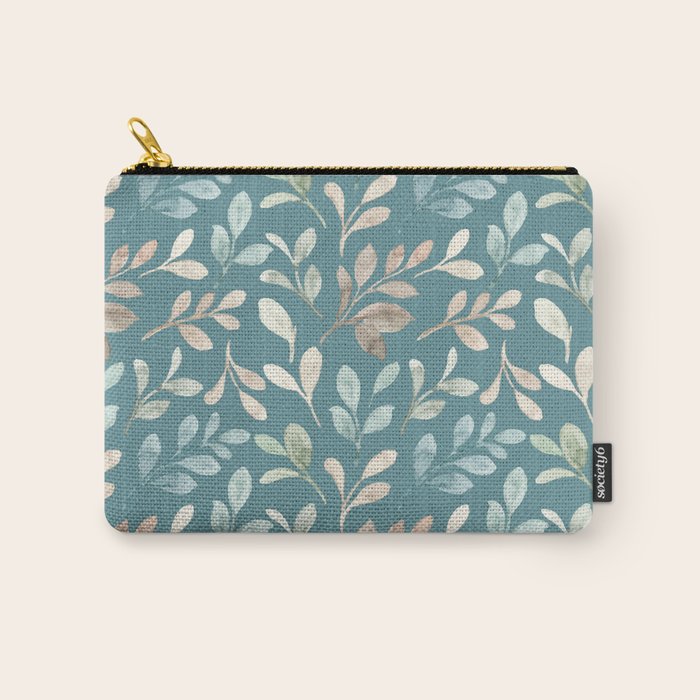 Leafy Teal Floral Carry All Pouch Gallery Image 1