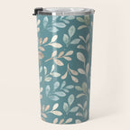 Leafy Teal Floral Travel Mug Gallery Image 3