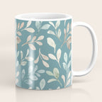 Leafy Teal Floral Coffee Mug Gallery Image 1