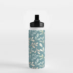 Leafy Teal Floral Water Bottle Gallery Image 2