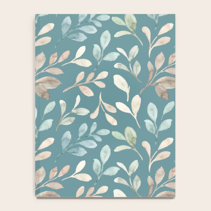 Leafy Teal Floral Notebook Gallery Image 4