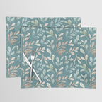 Leafy Teal Floral Placemat Gallery Image 1