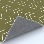 Arrow Lines Pattern Design 7 in olive green Rug Gallery Image 4
