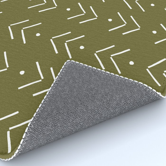 Arrow Lines Pattern Design 7 in olive green Rug Gallery Image 4