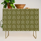 Arrow Lines Pattern Design 7 in olive green Credenza Gallery Image 1