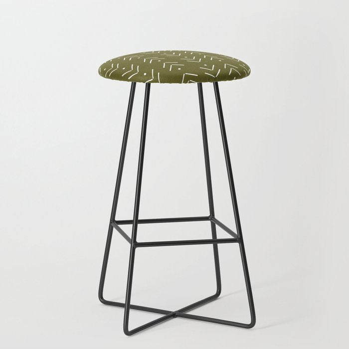 Arrow Lines Pattern Design 7 in olive green Stool Gallery Image 1