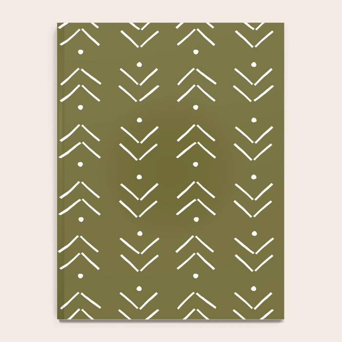 Arrow Lines Pattern Design 7 in olive green Notebook Gallery Image 4