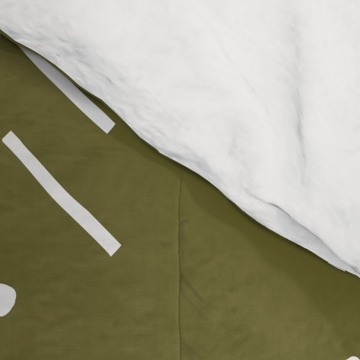 Arrow Lines Pattern Design 7 in olive green Comforter Gallery Image 4