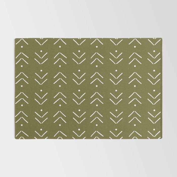 Arrow Lines Pattern Design 7 in olive green Rug Gallery Image 2