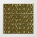 Arrow Lines Pattern Design 7 in olive green Wood Wall Art Gallery Image 1