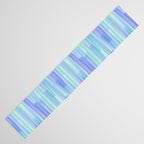 Abstract Watercolor Waves in Cool Blue Table Runner Gallery Image 3