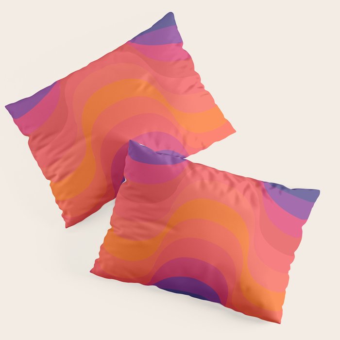Retro Sacred Geometry | 80s Wavy Vibe Pillow Sham Gallery Image 3