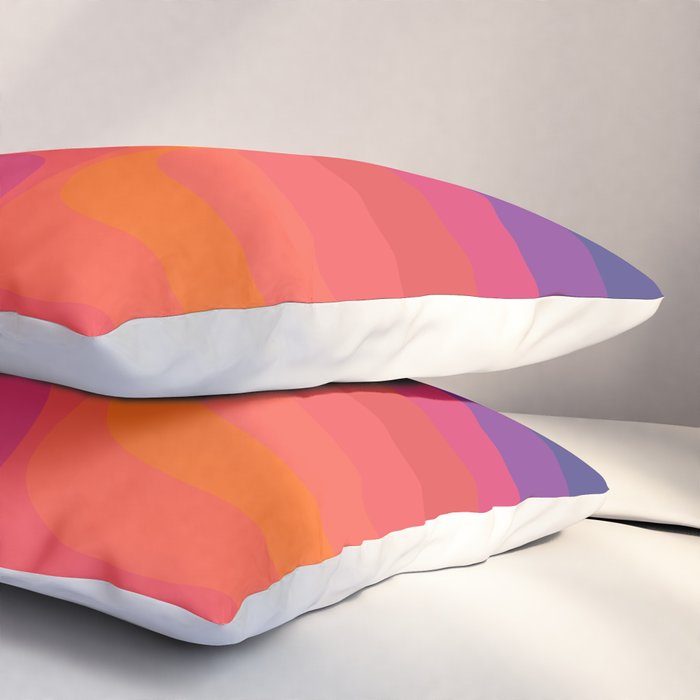 Retro Sacred Geometry | 80s Wavy Vibe Pillow Sham Gallery Image 3