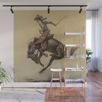 Bucking Horse Western Art by Will James Wall Mural Gallery Image 1