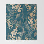 Exotic Florals and Butterflies Throw Blanket Gallery Image 2
