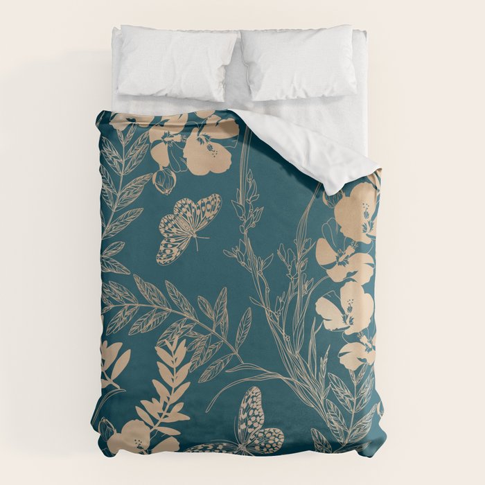 Exotic Florals and Butterflies Duvet Cover Gallery Image 6