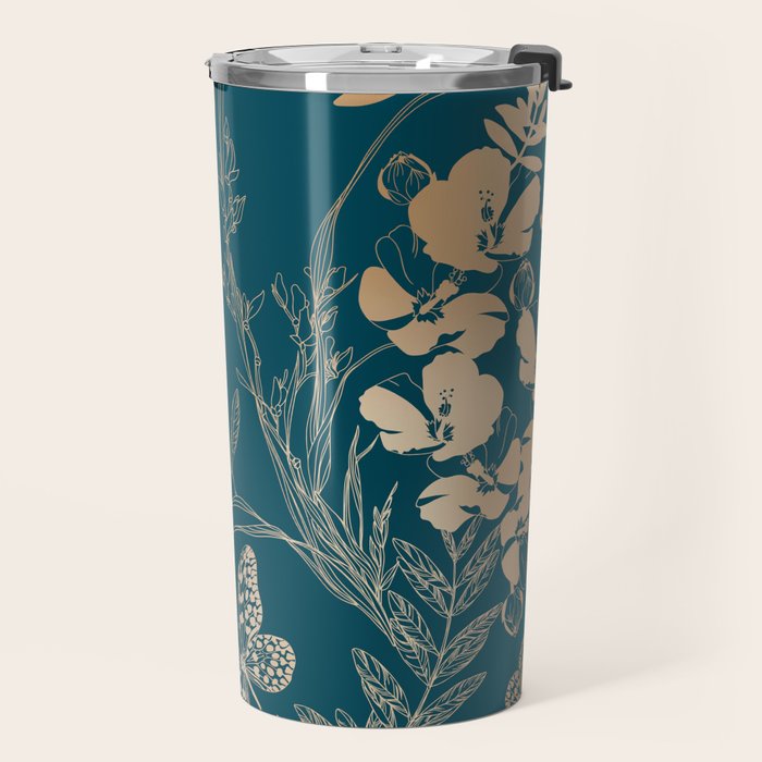 Exotic Florals and Butterflies Travel Mug Gallery Image 2